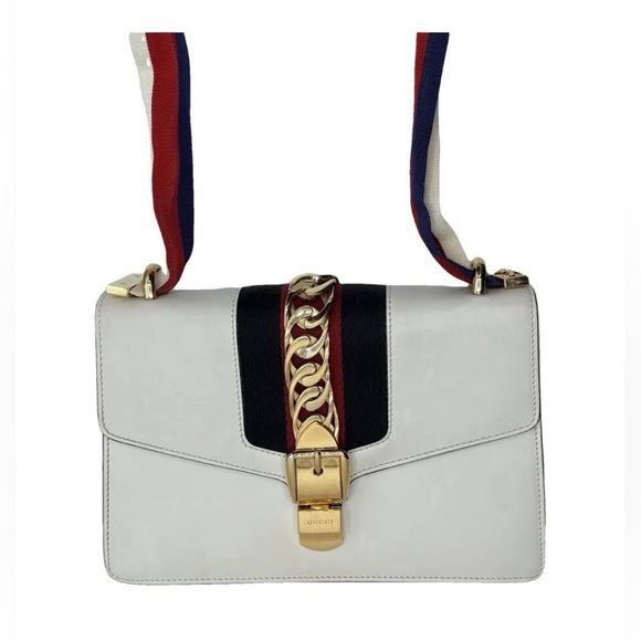GUCCI Sylvie leather handbag / Top handle flap shoulder satchel Bag - Picture 1 of 16